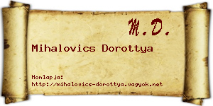 Mihalovics Dorottya névjegykártya